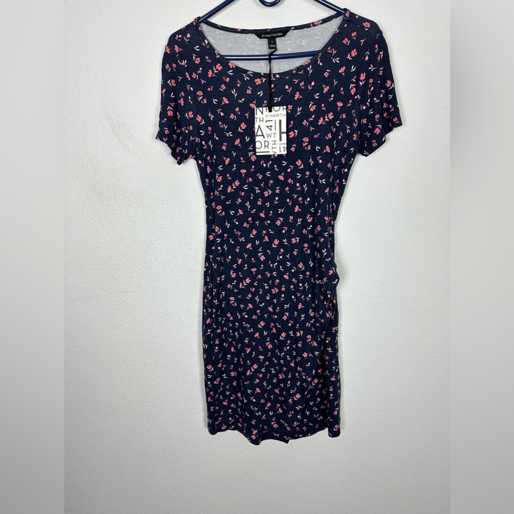 NWT 41 Hawthorn Brigitte Knit Floral Navy pink Dress Women’s Size Medium